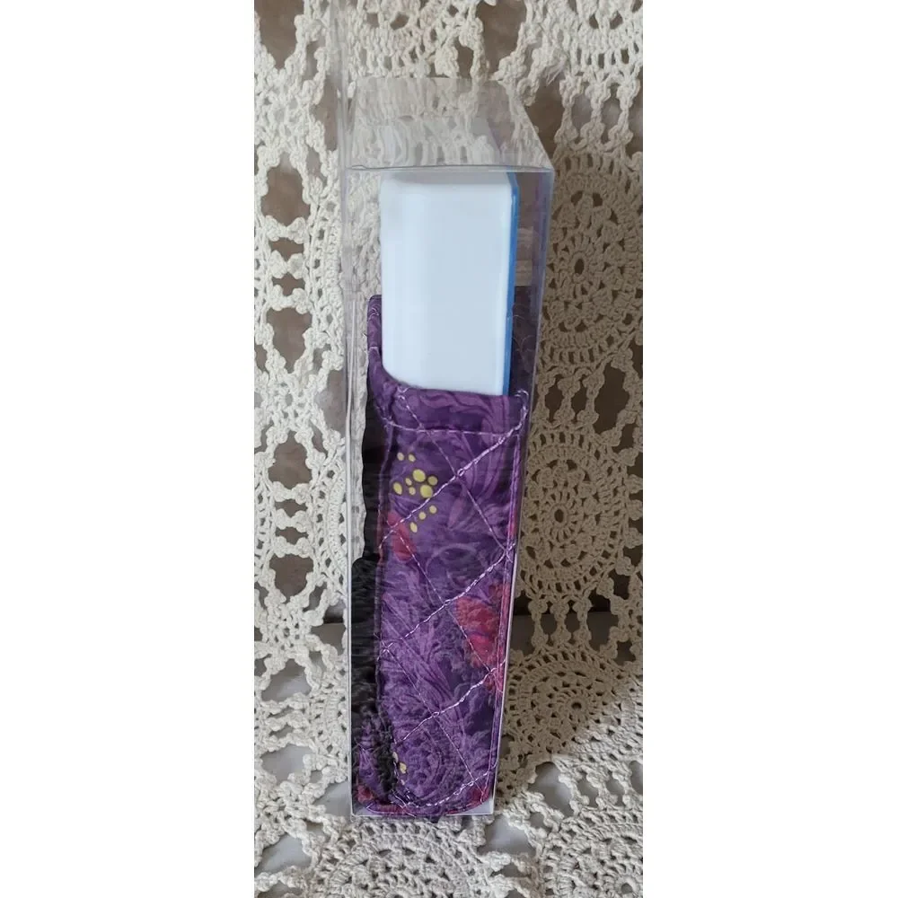 NEW Apex pill organizer with purple plaid decorative sleeve 7‎ days AM & PM